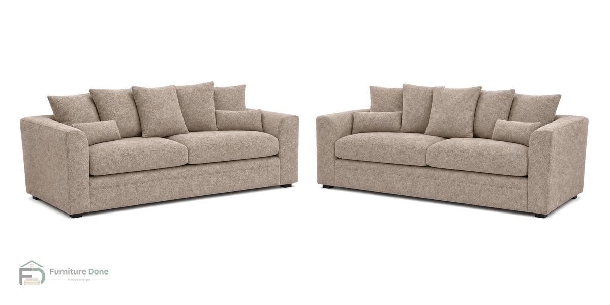 Chicago Scatter Back 3+3 Sofa Set in Dapple Caramel — Furniture Done