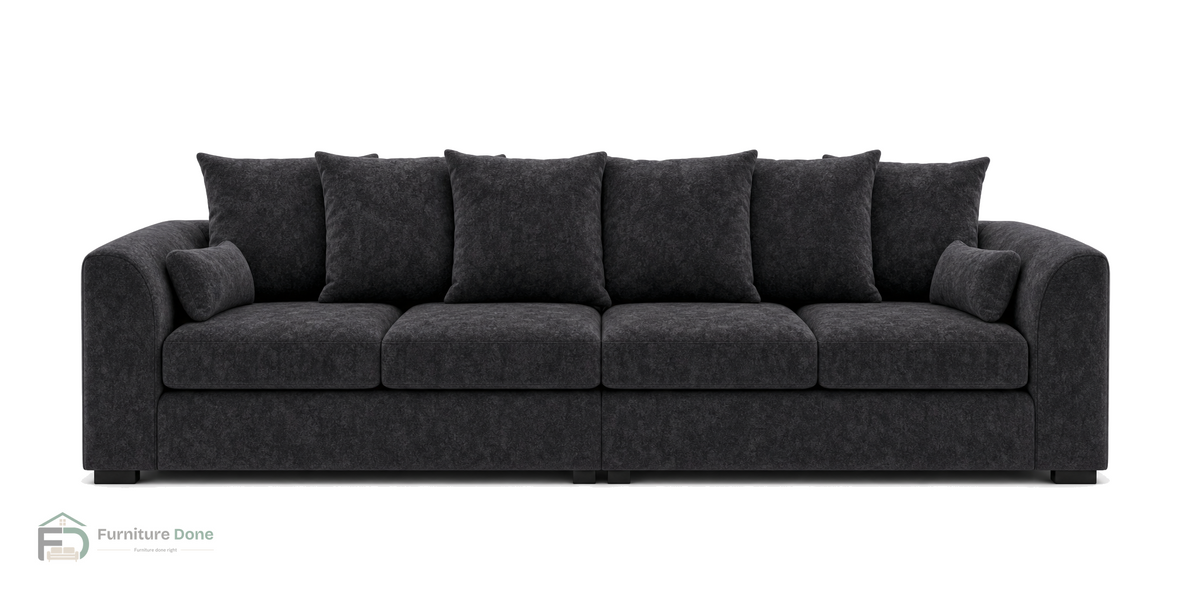 Chicago Scatter Back 4 Seater Sofa in Dapple Black — Furniture Done