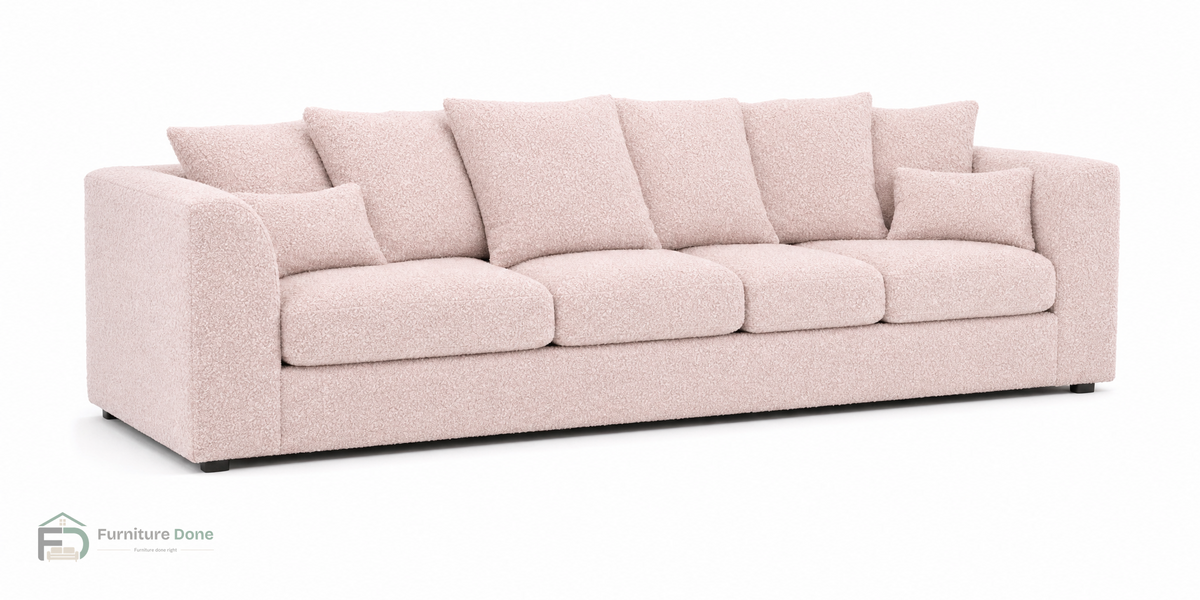 Chicago Scatter Back 4 Seater Sofa in Teddy Bouclé Pink — Furniture Done