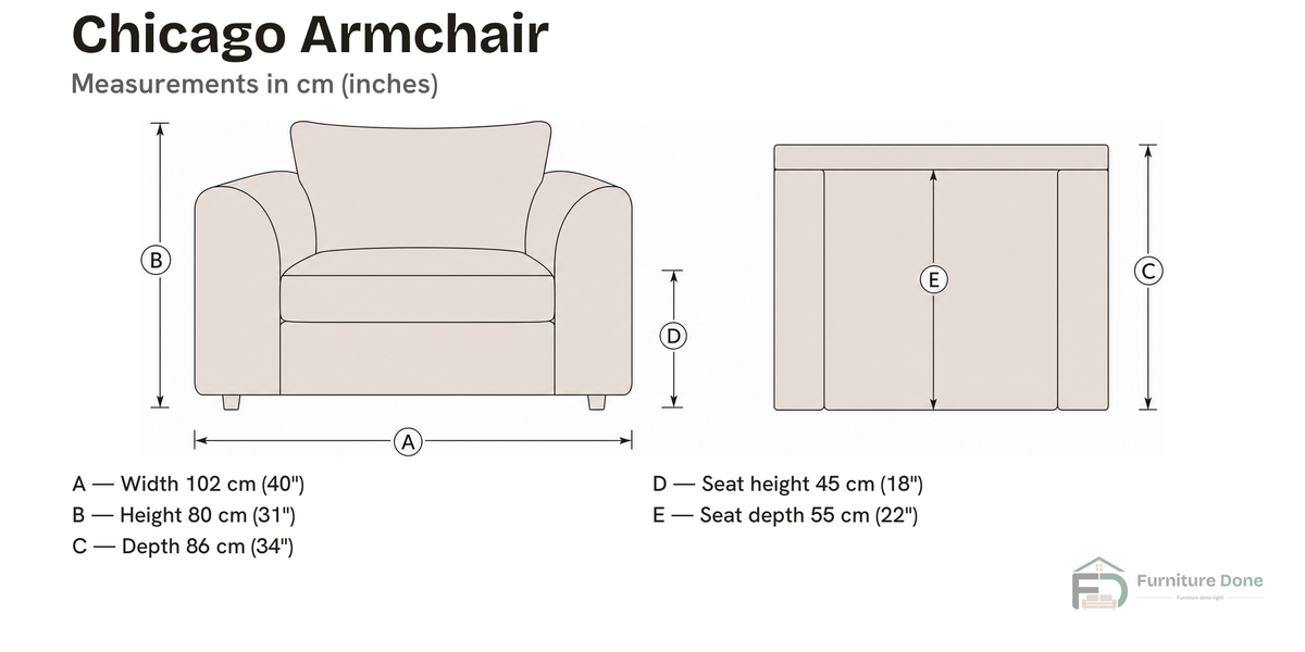 Armchair — dimensions