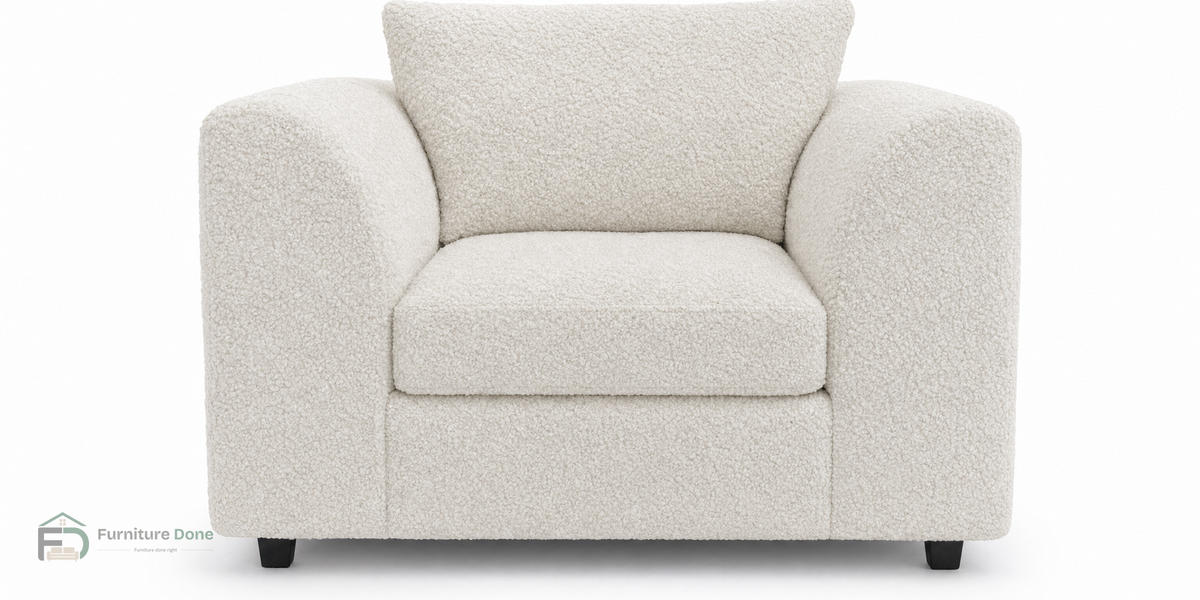 Chicago Armchair in Teddy Bouclé White — Furniture Done