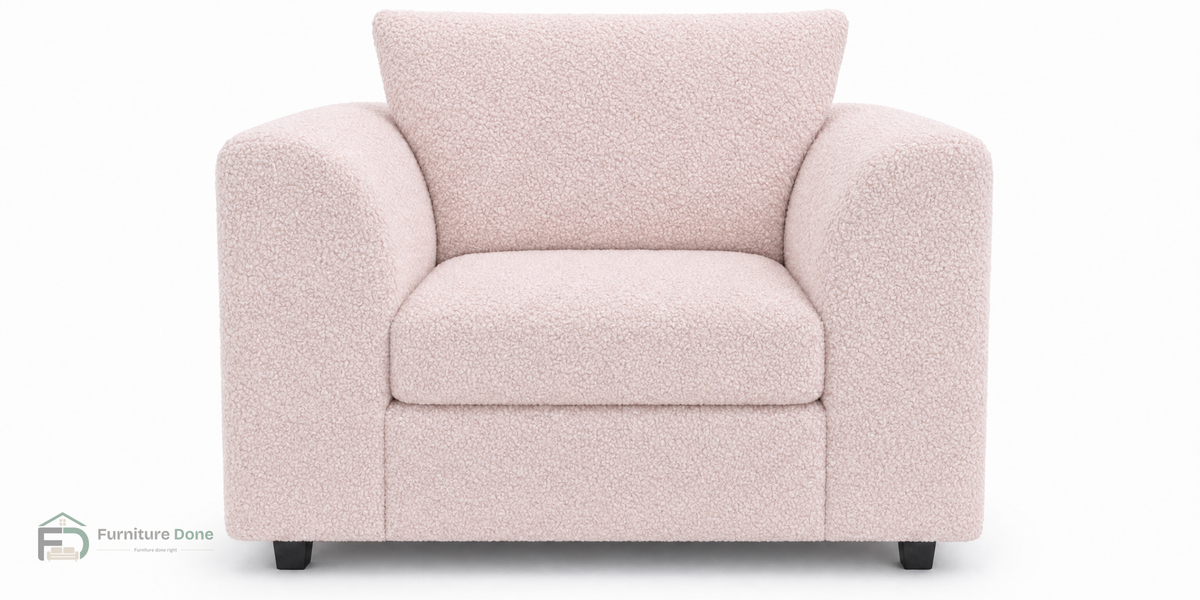 Chicago Armchair in Teddy Bouclé Pink — Furniture Done