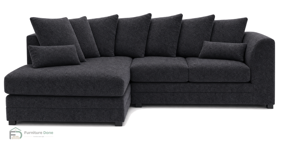 Chicago Scatter Back Corner Sofa LH in Dapple Black — Furniture Done