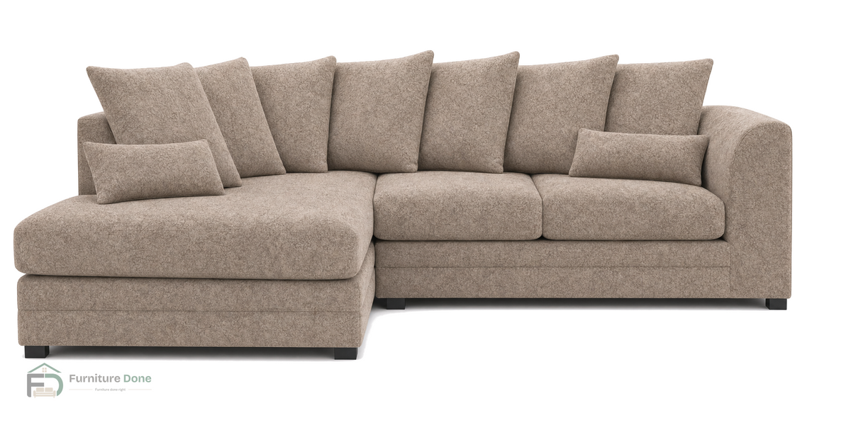 Chicago Scatter Back Corner Sofa LH in Dapple Caramel — Furniture Done