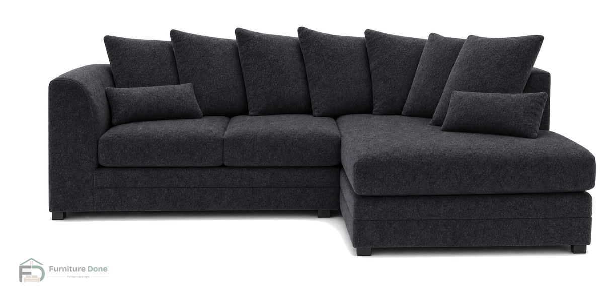 Chicago Scatter Back Corner Sofa RH in Dapple Black — Furniture Done