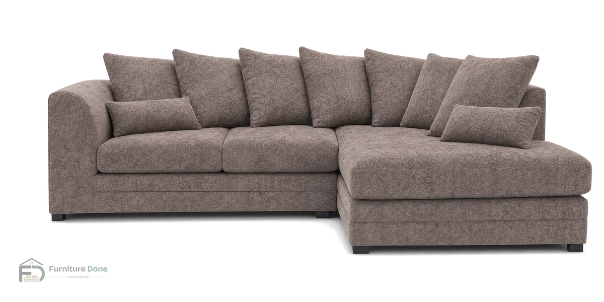 Chicago Scatter Back Corner Sofa RH in Dapple Chocolate — Furniture Done