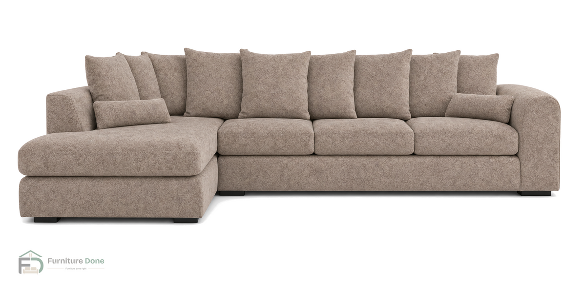 Chicago Scatter Back Large Corner Sofa LH in Dapple Caramel — Furniture Done