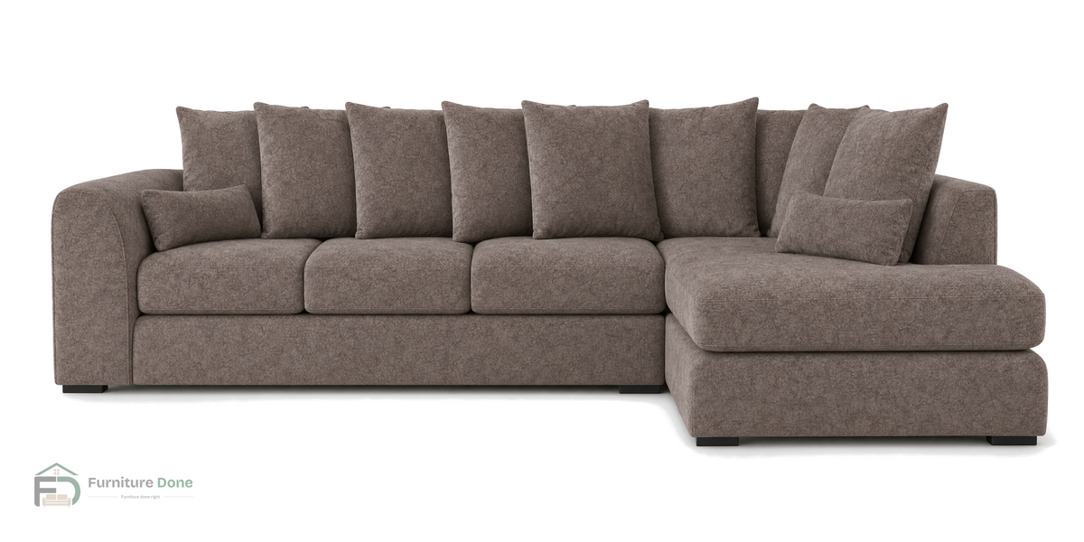 Chicago Scatter Back Large Corner Sofa RH in Dapple Chocolate — Furniture Done