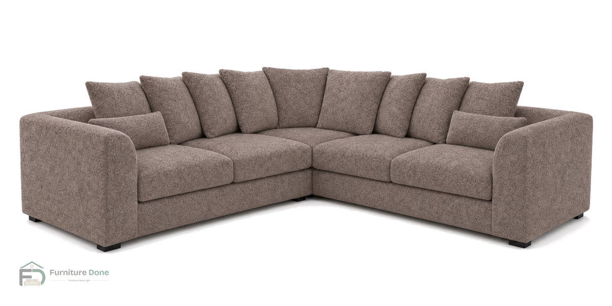 Chicago Scatter Back Symmetrical Sofa in Dapple Chocolate — Furniture Done