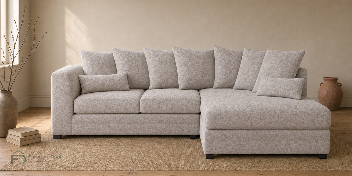 Chicago Scatter Back Corner Sofa RH in Dapple Cream — Furniture Done