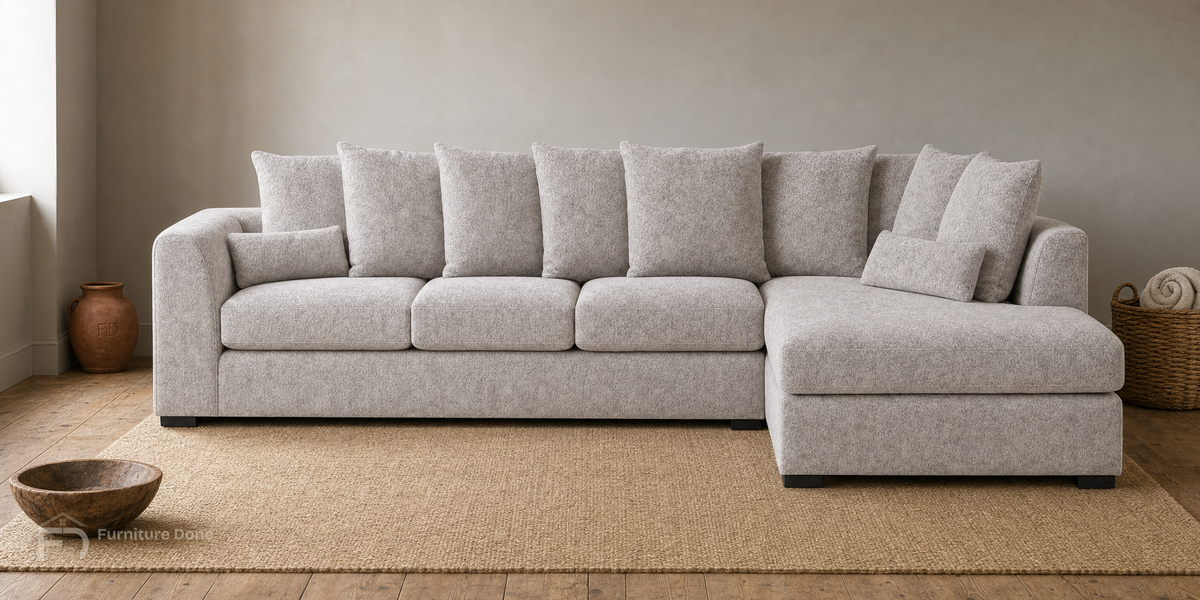 Chicago Scatter Back Large Corner Sofa RH in Dapple Oatmeal — Furniture Done