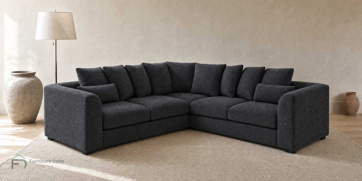 Chicago Scatter Back Symmetrical Sofa in Dapple Black — Furniture Done