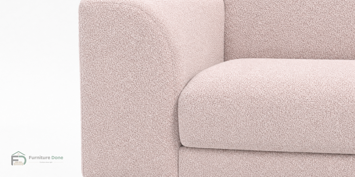 Teddy Bouclé Pink arm close-up — Furniture Done