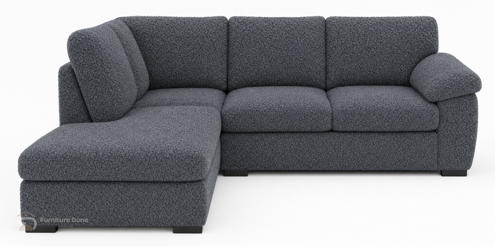 Amalfi Corner Sofa LH in Teddy Bouclé Grey — Furniture Done
