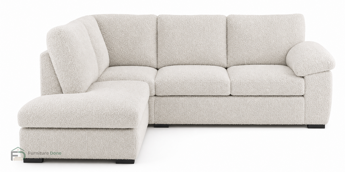 Amalfi Corner Sofa LH in Teddy Bouclé White — Furniture Done