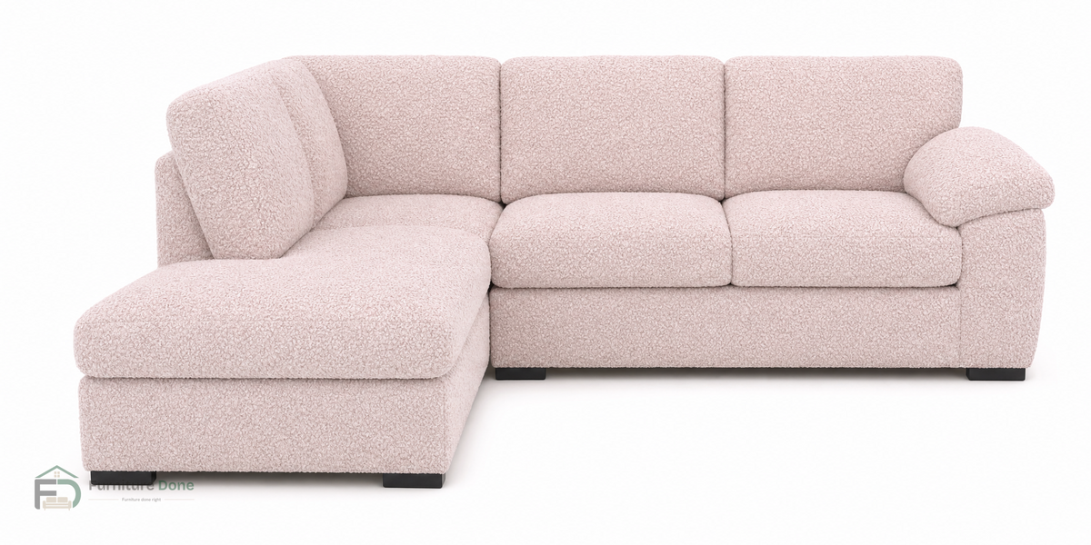 Amalfi Corner Sofa LH in Teddy Bouclé Pink — Furniture Done