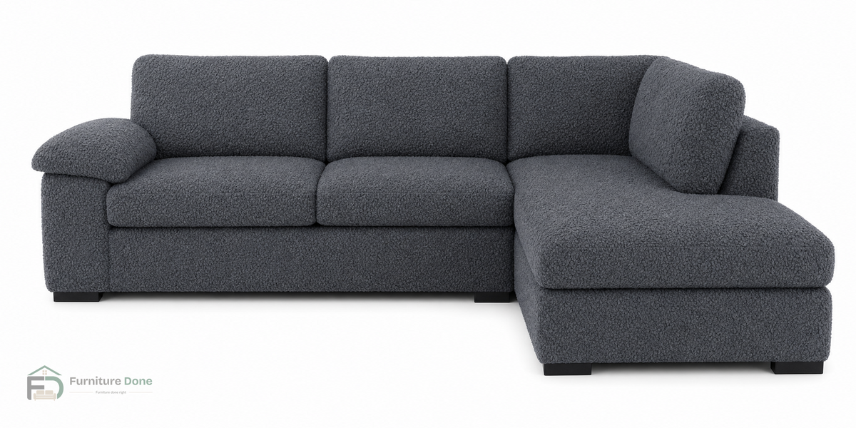 Amalfi Corner Sofa RH in Teddy Bouclé Grey — Furniture Done