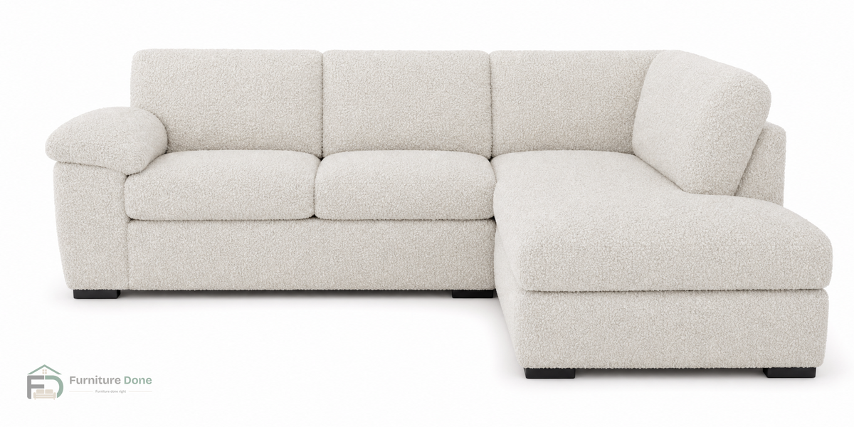 Amalfi Corner Sofa RH in Teddy Bouclé White — Furniture Done