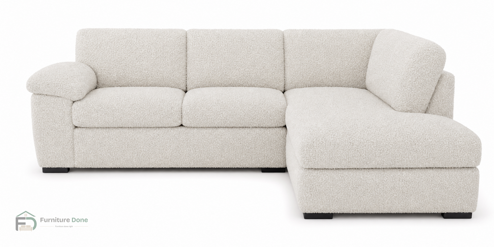 Amalfi Corner Sofa RH in Teddy Bouclé White — Furniture Done