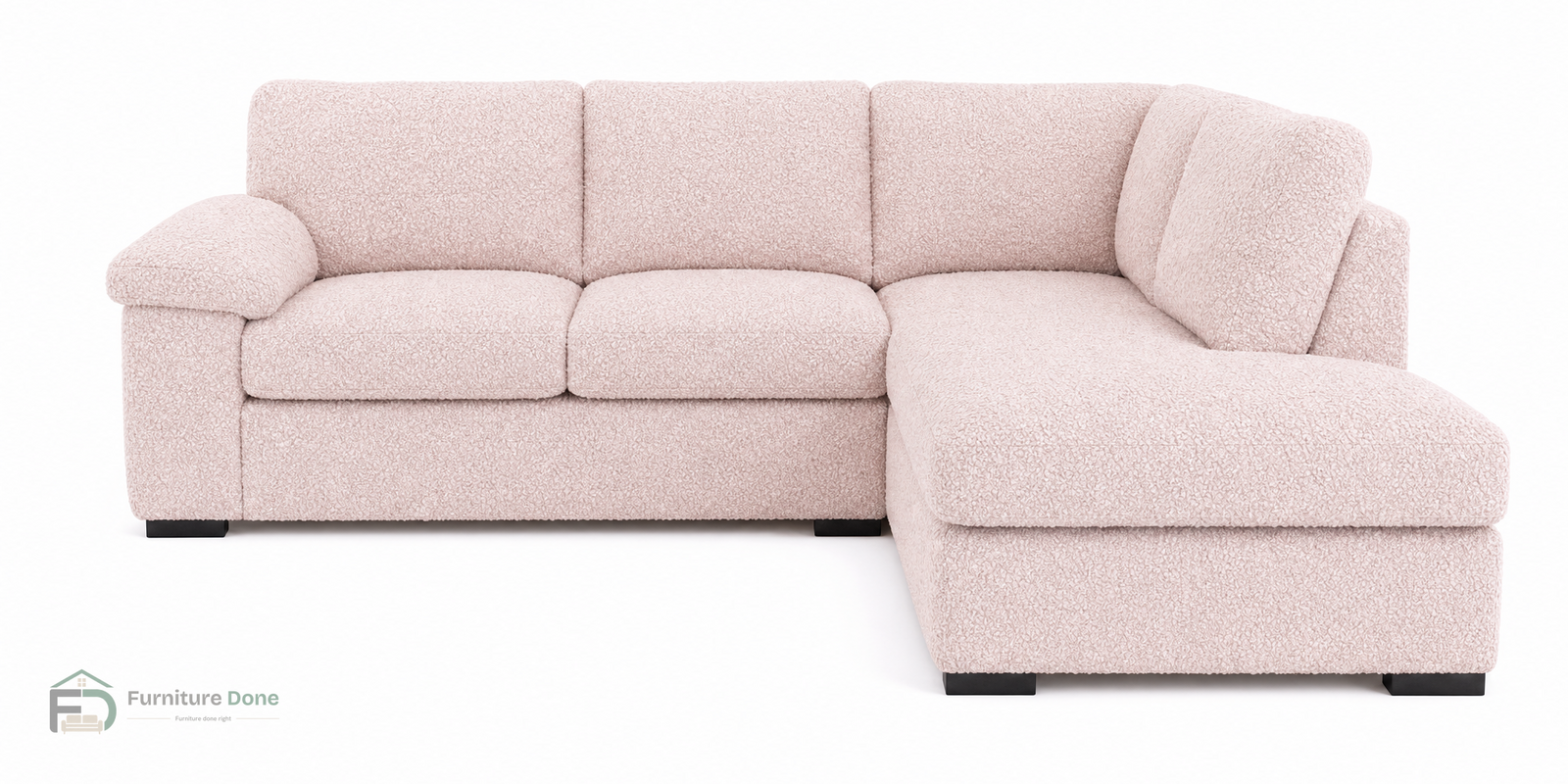 Amalfi Corner Sofa RH in Teddy Bouclé Pink — Furniture Done
