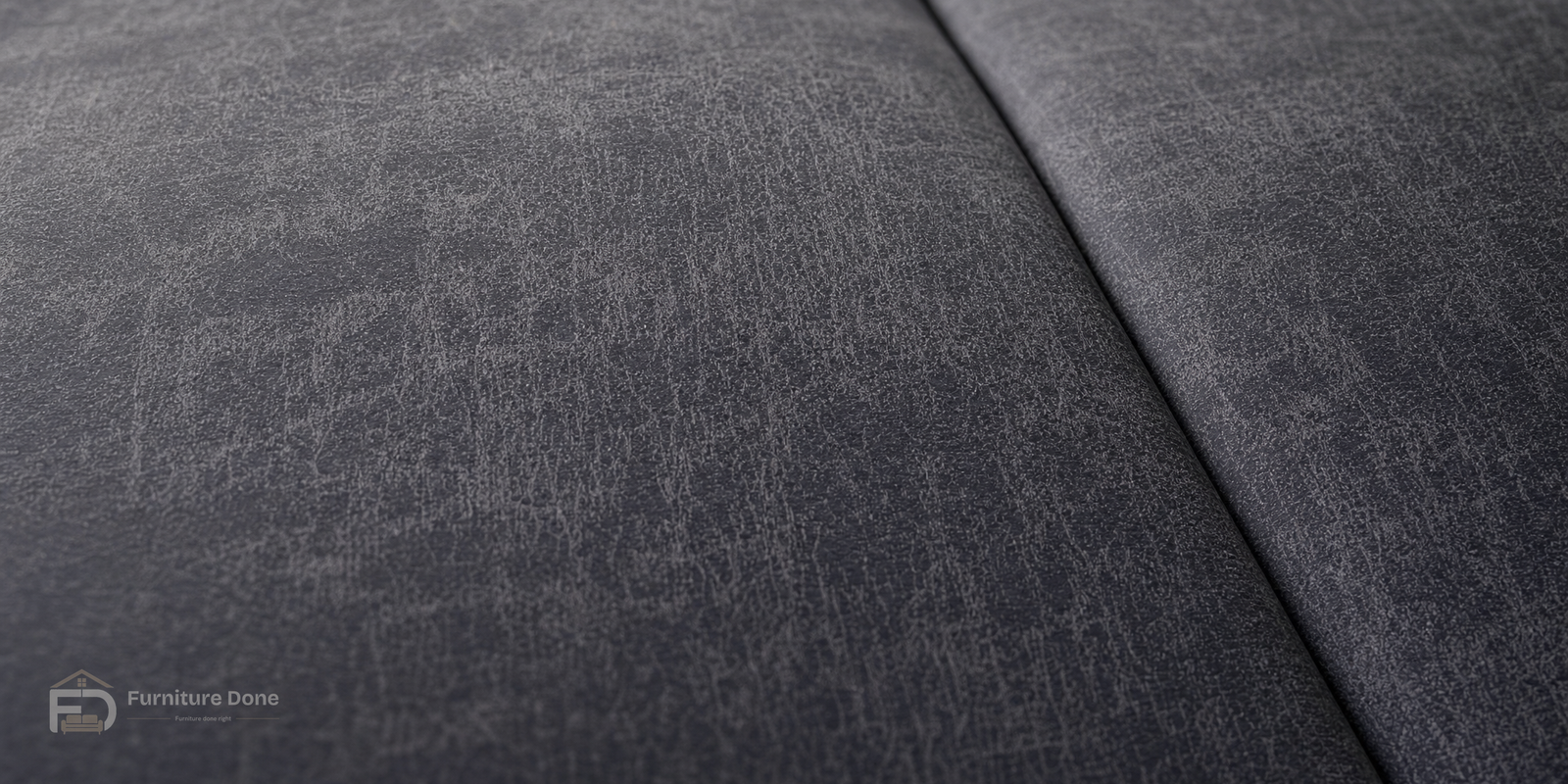 Faux Leather Black fabric close-up — Furniture Done