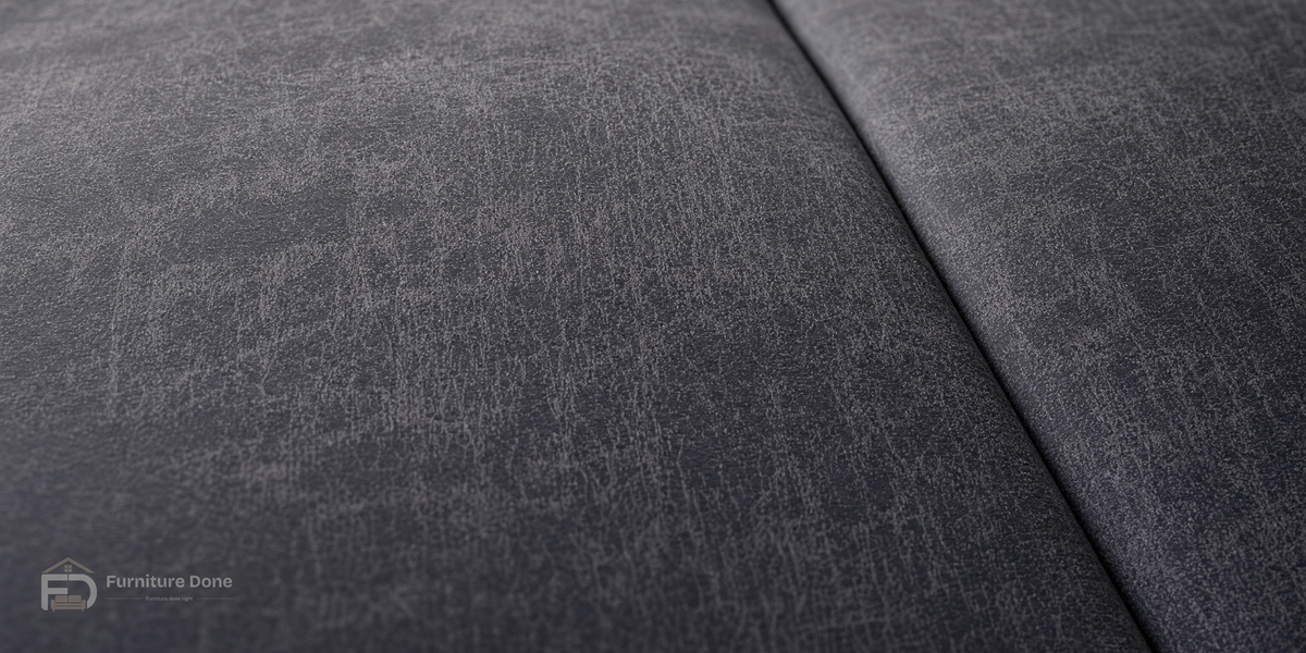Faux Leather Black fabric close-up — Furniture Done