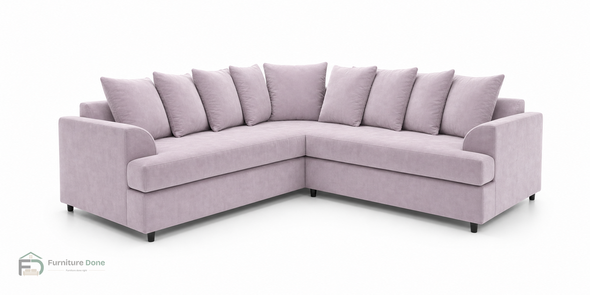 Ferguson Corner Sofa in Plush Velvet Dusty Pink — Furniture Done