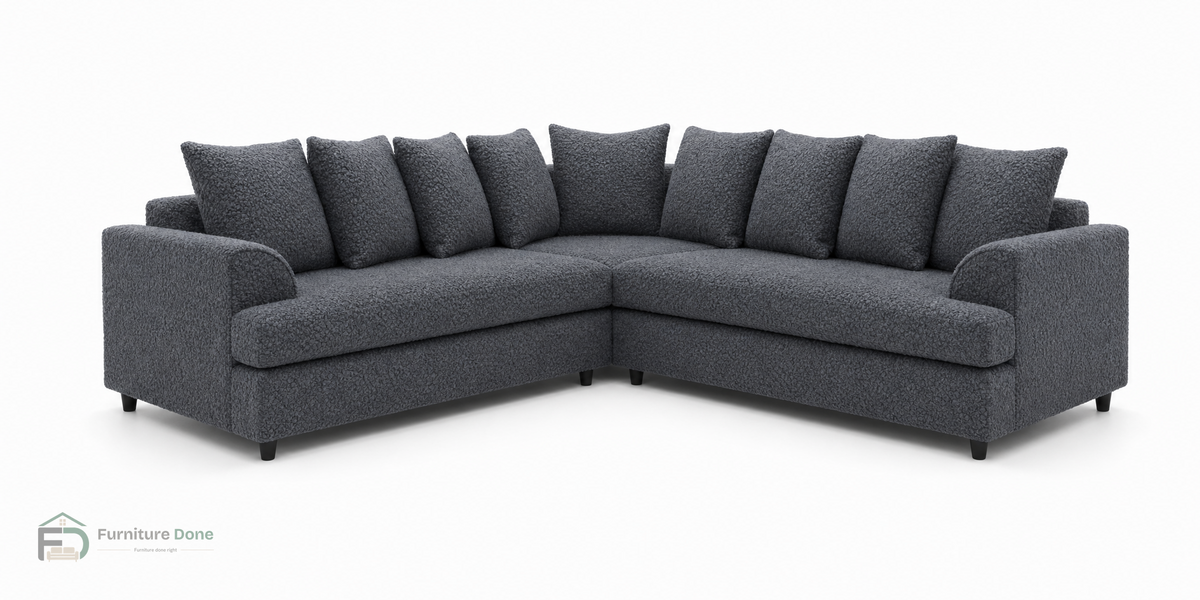 Ferguson Corner Sofa in Teddy Bouclé Grey — Furniture Done