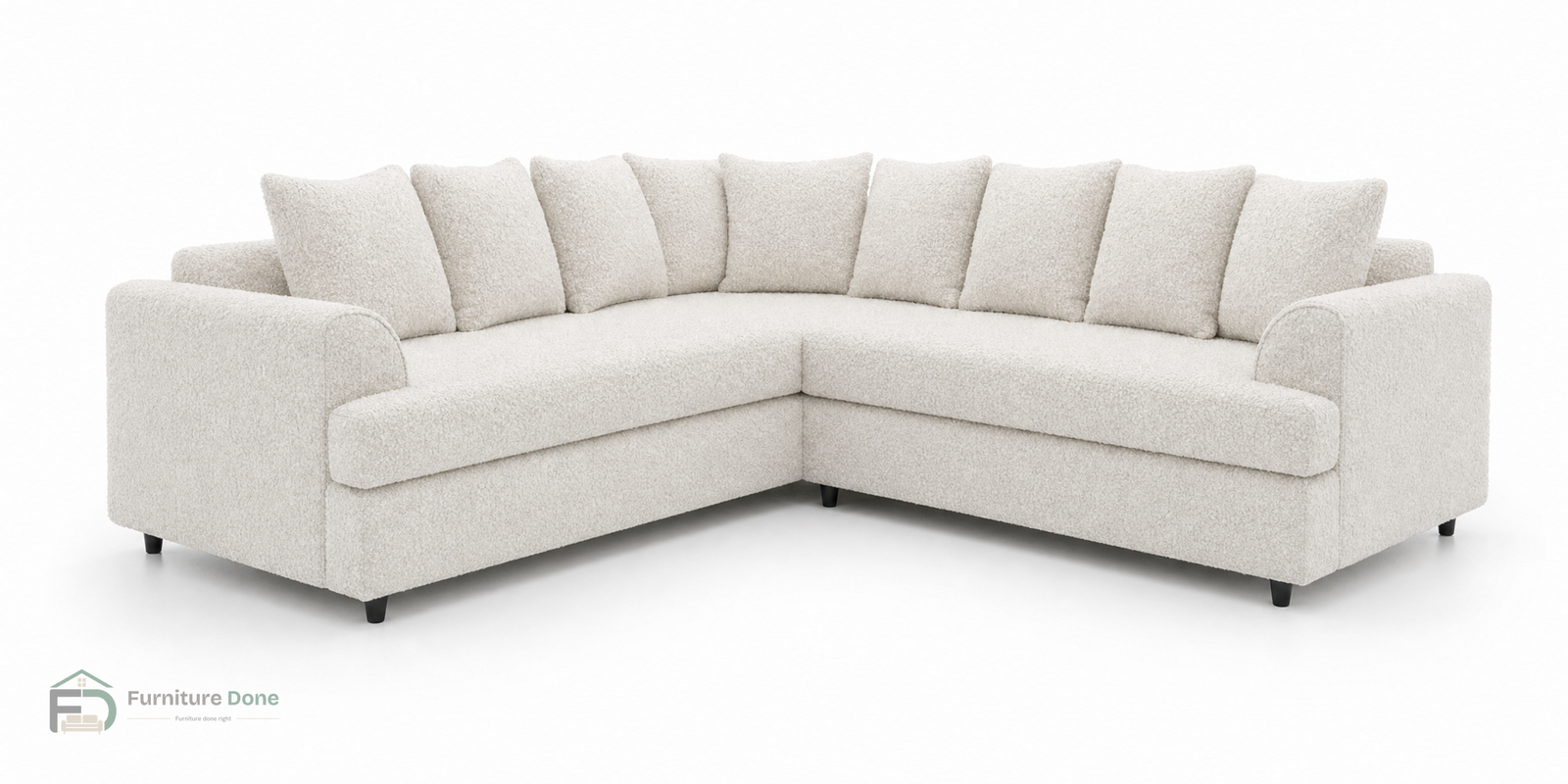Ferguson Corner Sofa in Teddy Bouclé White — Furniture Done