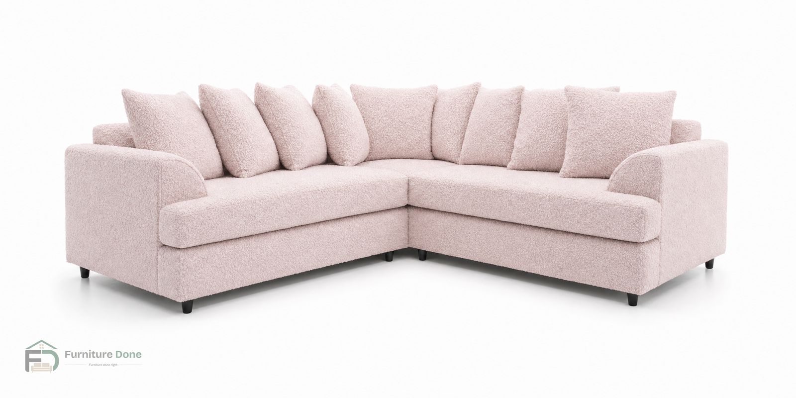 Ferguson Corner Sofa in Teddy Bouclé Pink — Furniture Done