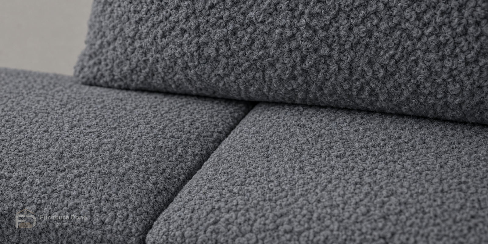 Teddy Bouclé Grey fabric close-up — Furniture Done