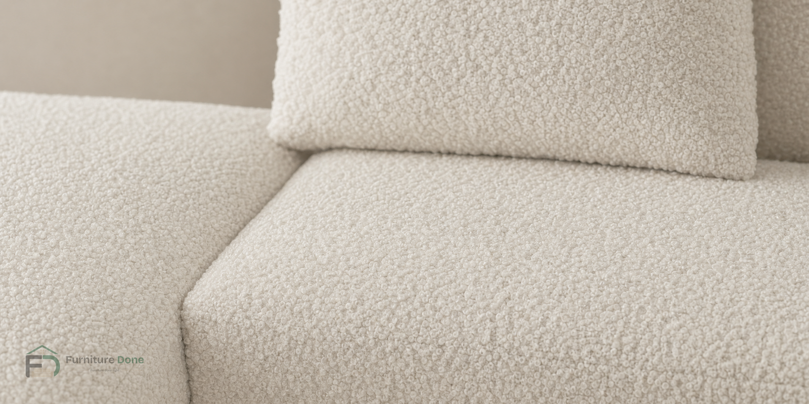 Teddy Bouclé White fabric close-up — Furniture Done
