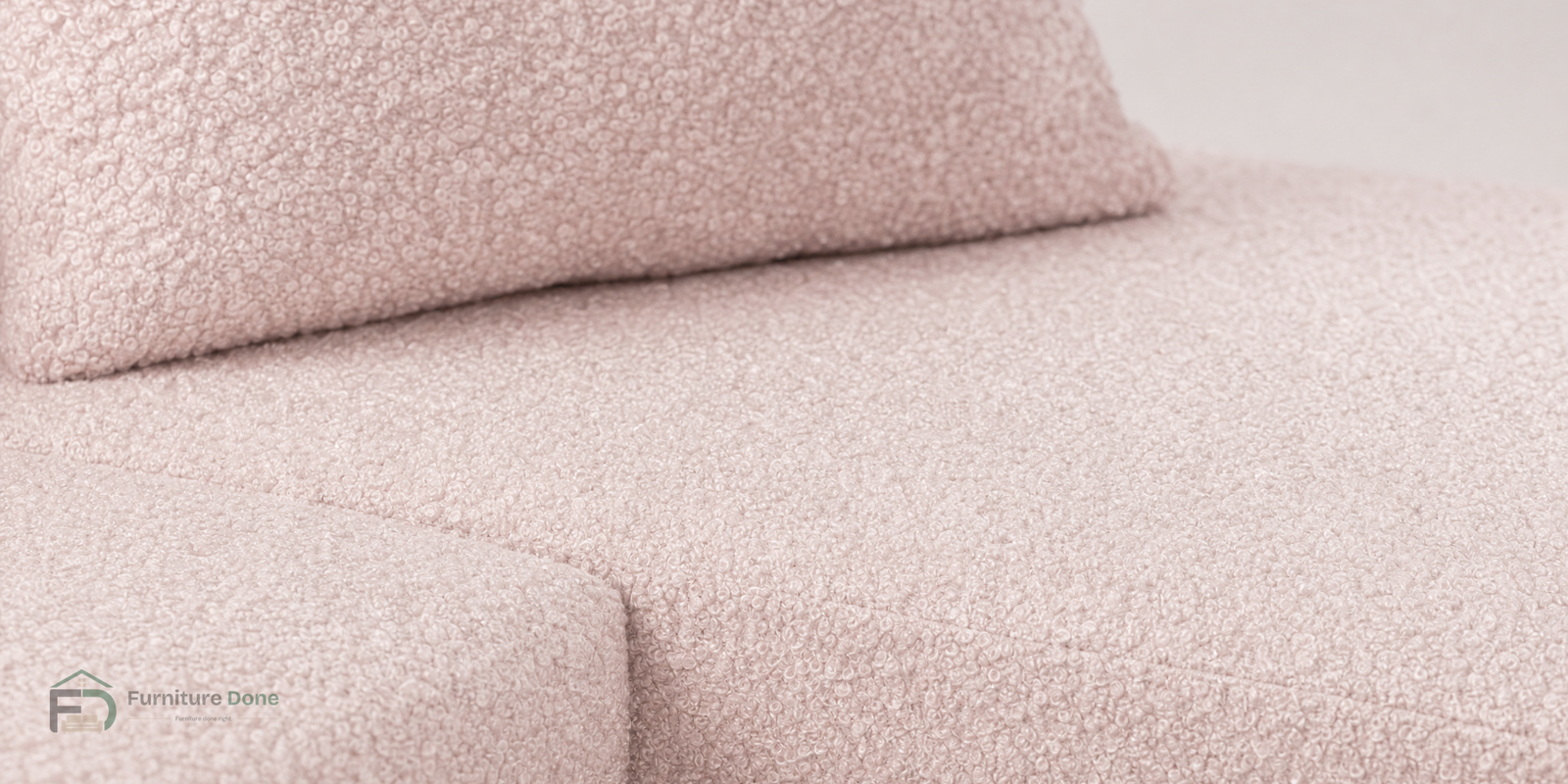 Teddy Bouclé Pink fabric close-up — Furniture Done