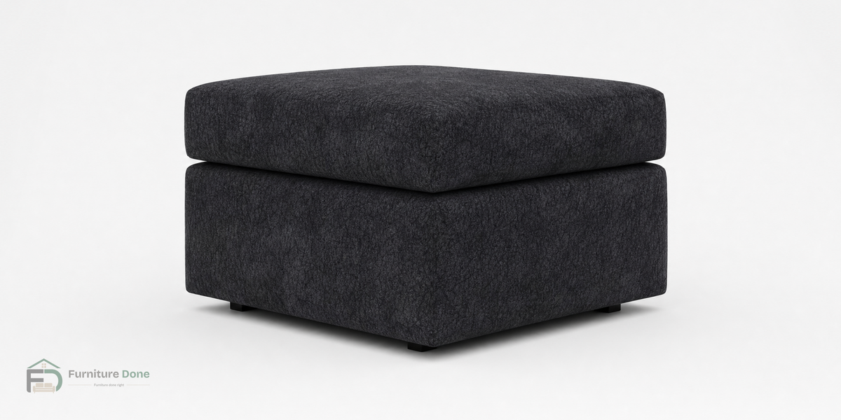 Footstool in Dapple Black — Furniture Done