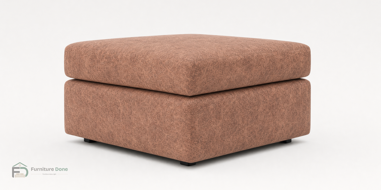 Footstool in Faux Leather Tan — Furniture Done