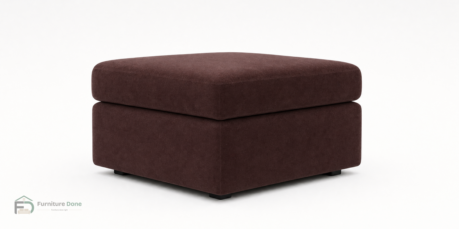 Footstool in Plush Velvet Brown — Furniture Done
