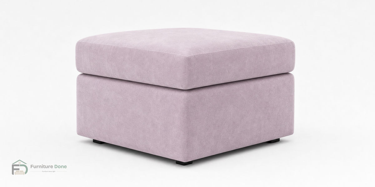 Footstool in Plush Velvet Dusty Pink — Furniture Done