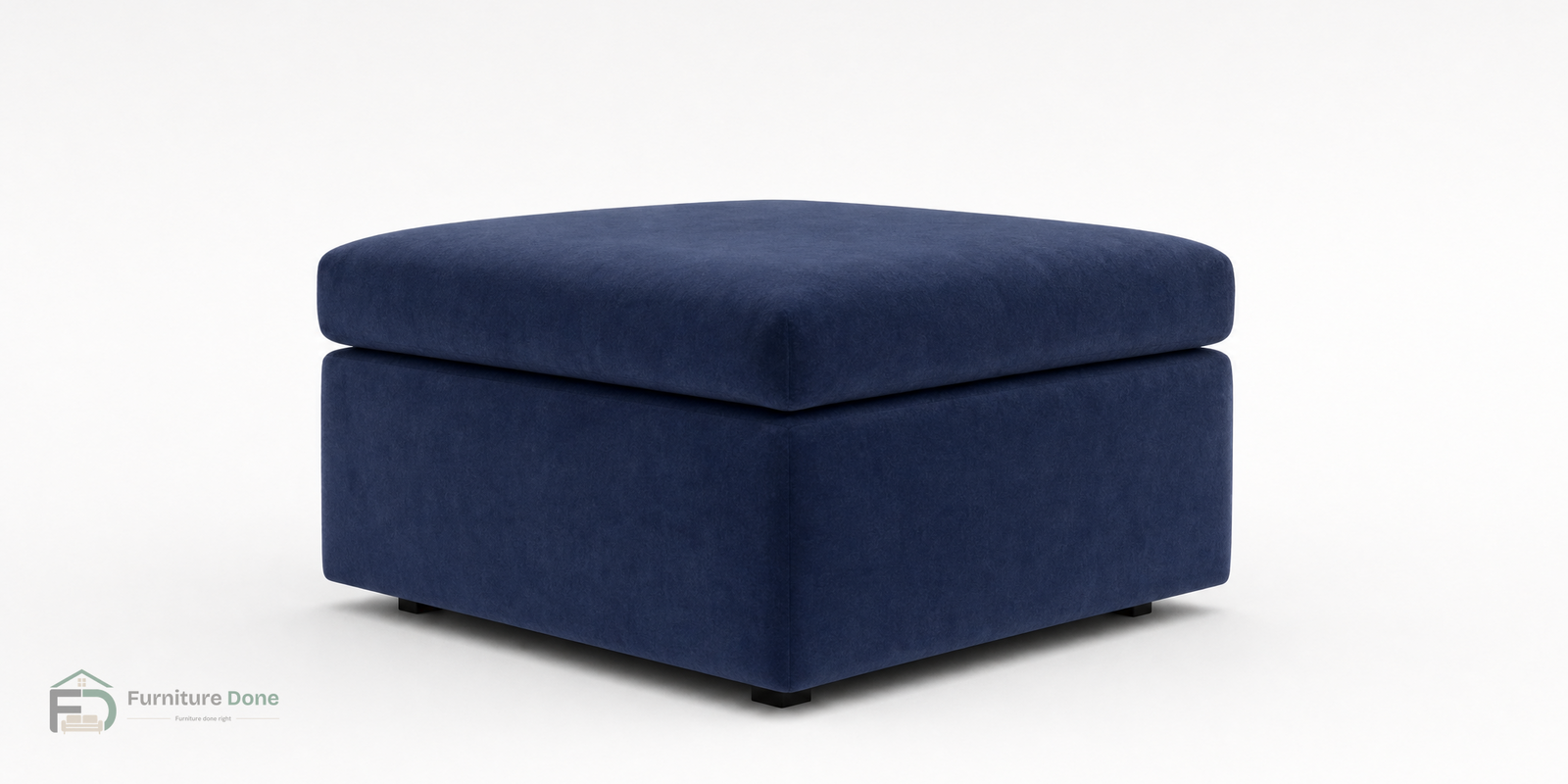Footstool in Plush Velvet Navy — Furniture Done