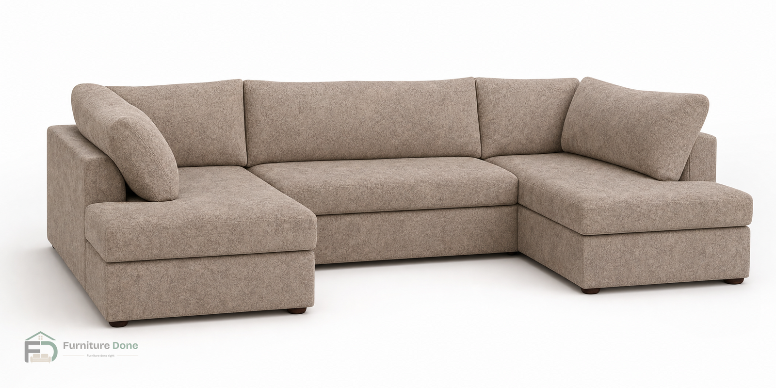London U Shape Sofa in Dapple Caramel — Furniture Done