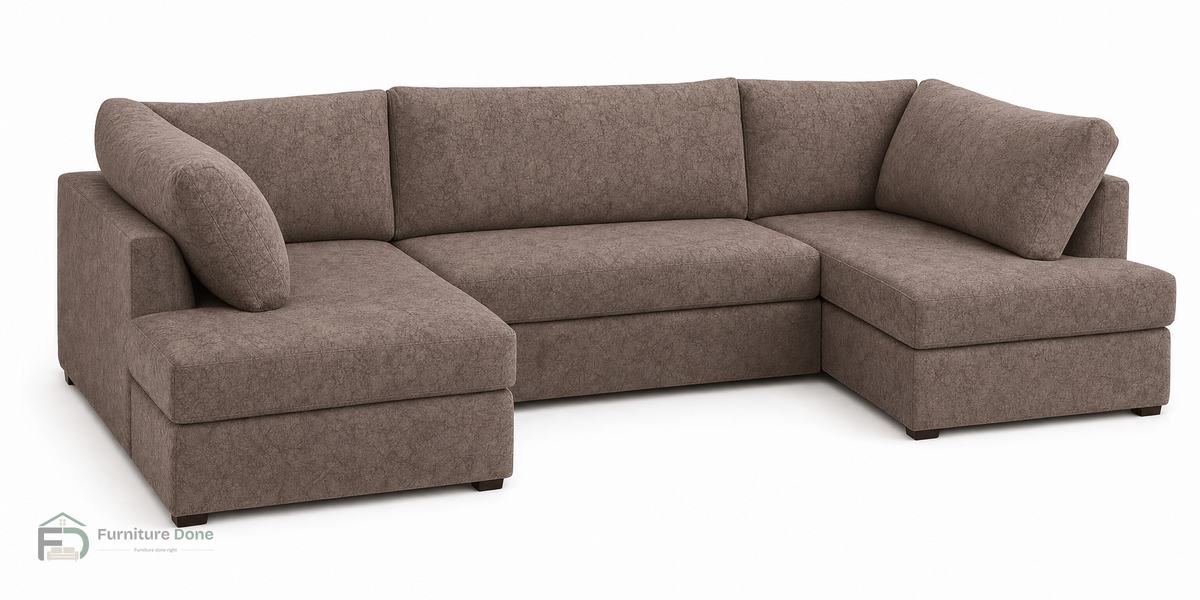 London U Shape Sofa in Dapple Chocolate — Furniture Done
