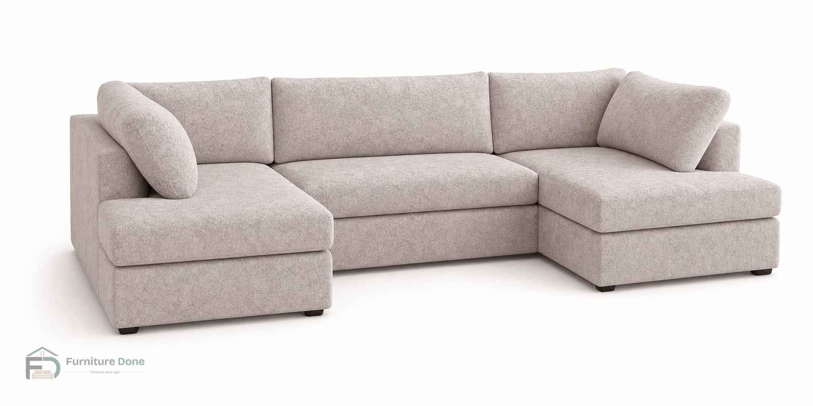 London U Shape Sofa in Dapple Cream — Furniture Done