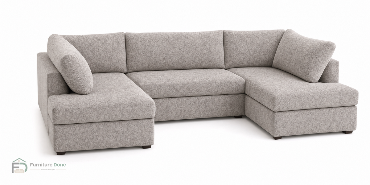 London U Shape Sofa in Dapple Oatmeal — Furniture Done