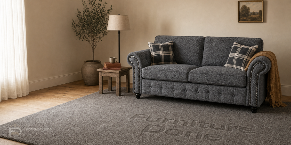 Oakland 2 Seater Sofa in Teddy Bouclé Grey — Furniture Done
