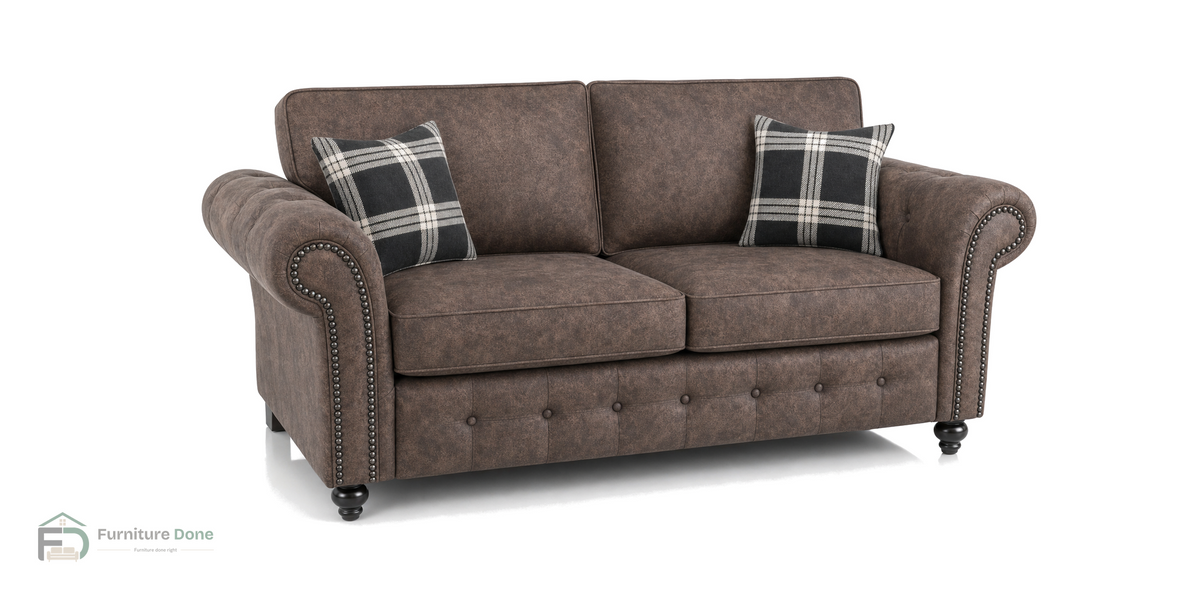 Oakland 2 Seater Sofa in Faux Leather Chocolate — Furniture Done