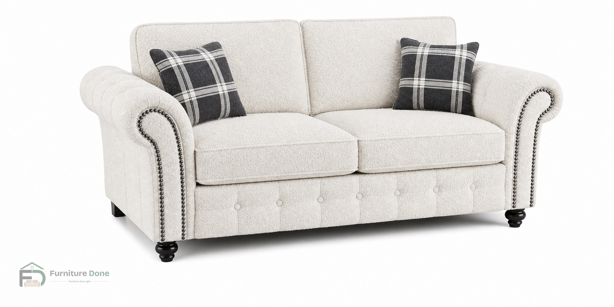 Oakland 2 Seater Sofa in Teddy Bouclé White — Furniture Done
