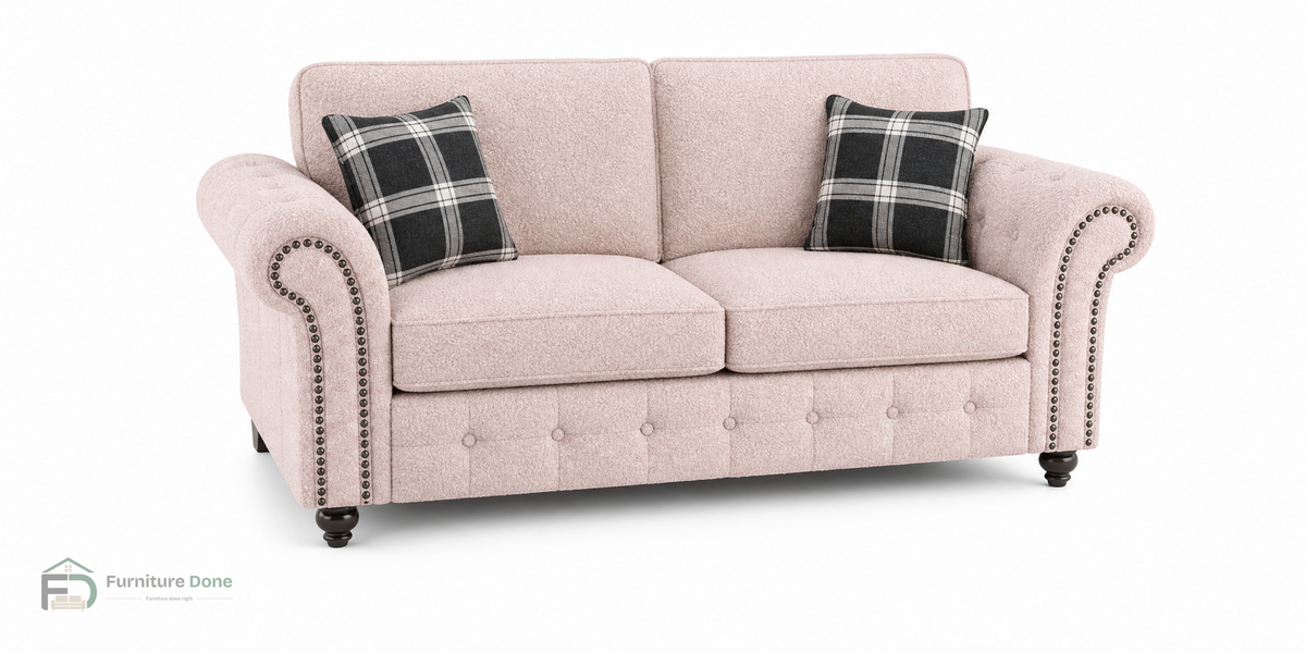 Oakland 2 Seater Sofa in Teddy Bouclé Pink — Furniture Done