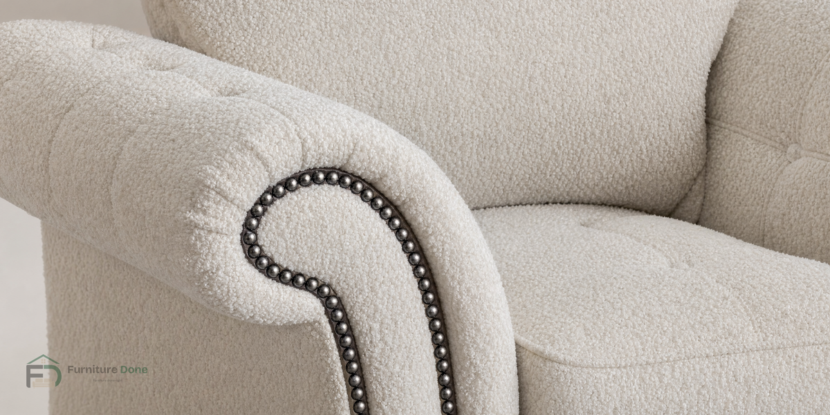 Oakland Armchair in Teddy Bouclé White — Furniture Done