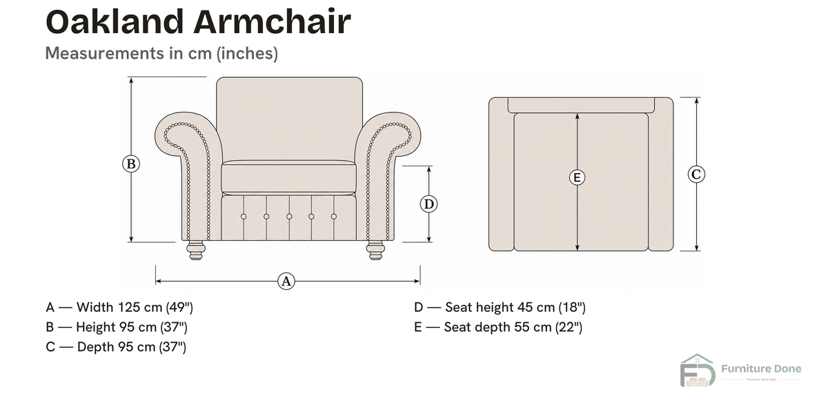 Armchair — dimensions