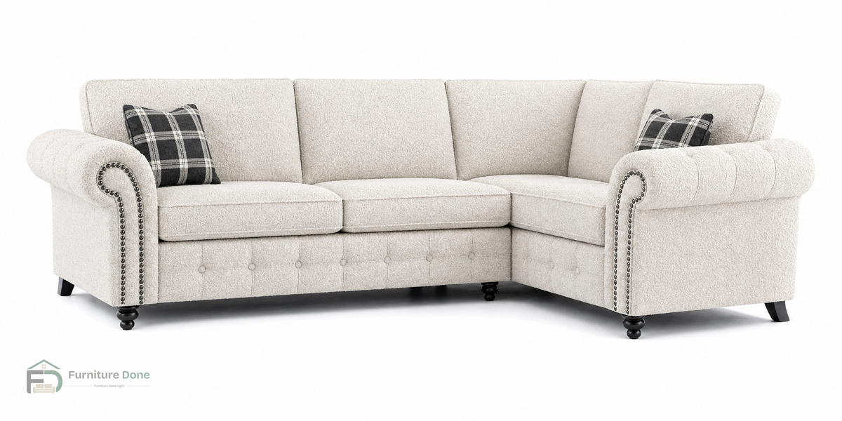 Oakland Corner Sofa RH in Teddy Bouclé White — Furniture Done