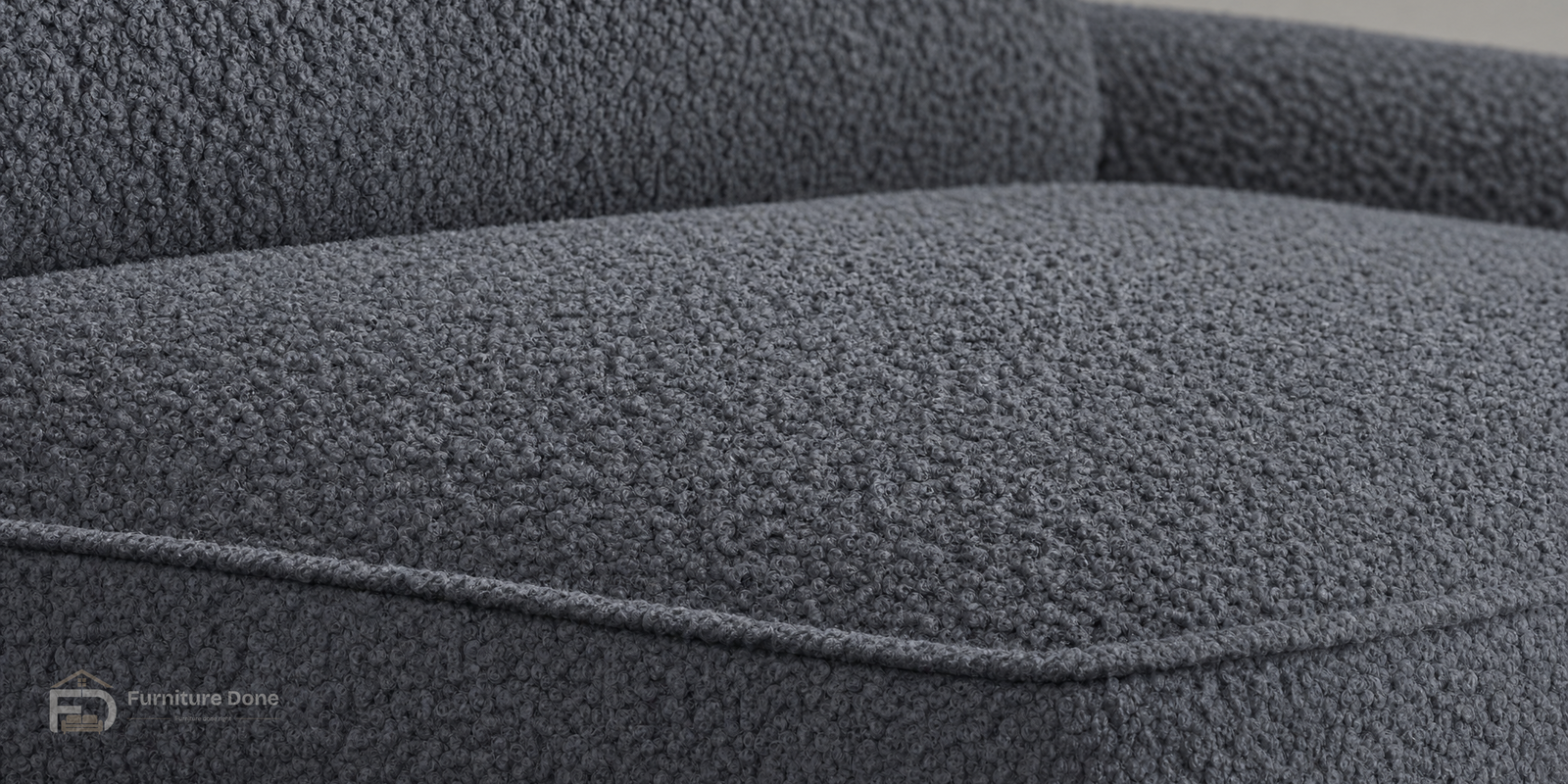 Teddy Bouclé Grey fabric close-up — Furniture Done
